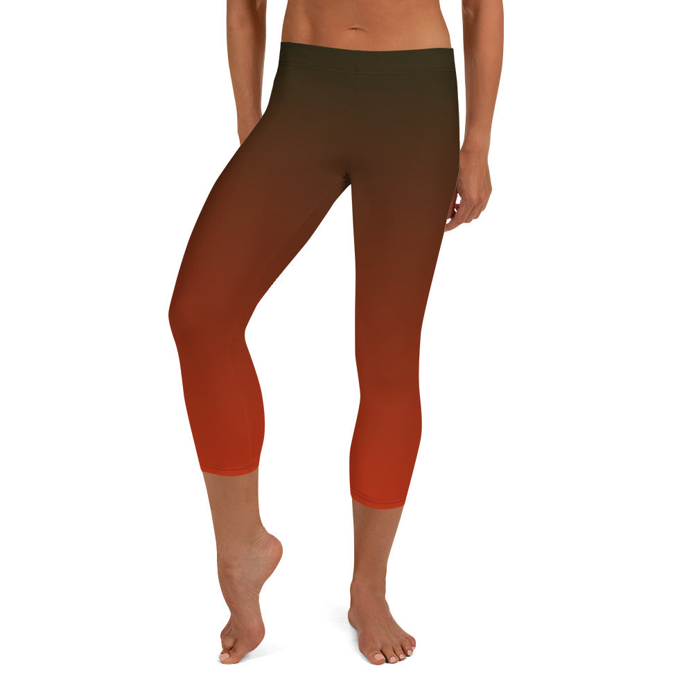 Sangria Noir Women's Capri Leggings - FLAKOUT