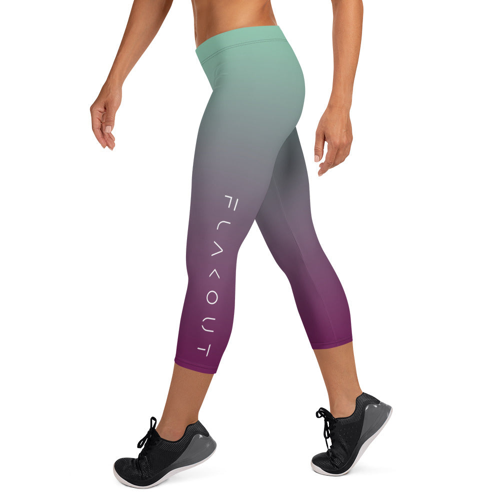 Wineberry Blossom Women's Capri Leggings - FLAKOUT