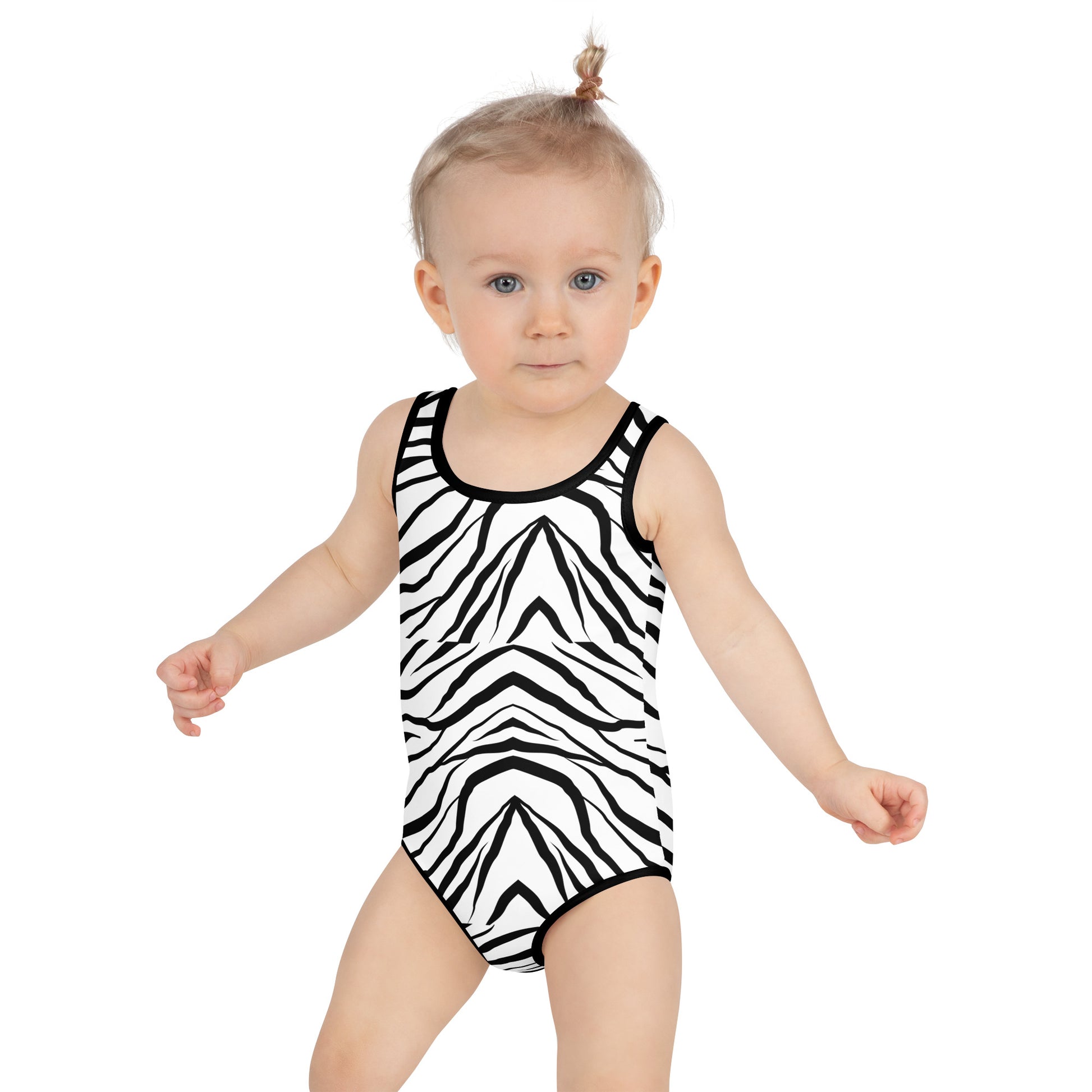 Striped Zebra Vibrance Girl's Swimsuit - FLAKOUT