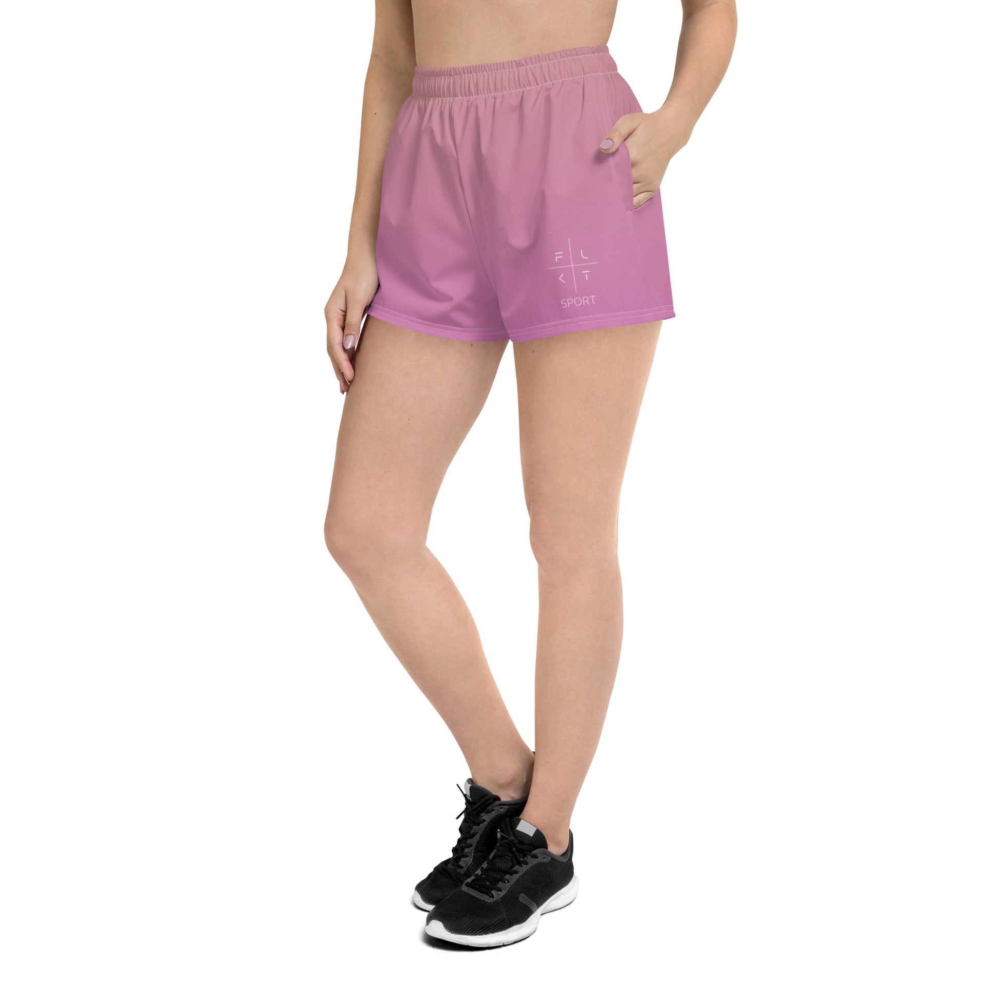 FLAKOUT Sport Rosy Twilight Women’s Recycled Athletic Shorts - FLAKOUT