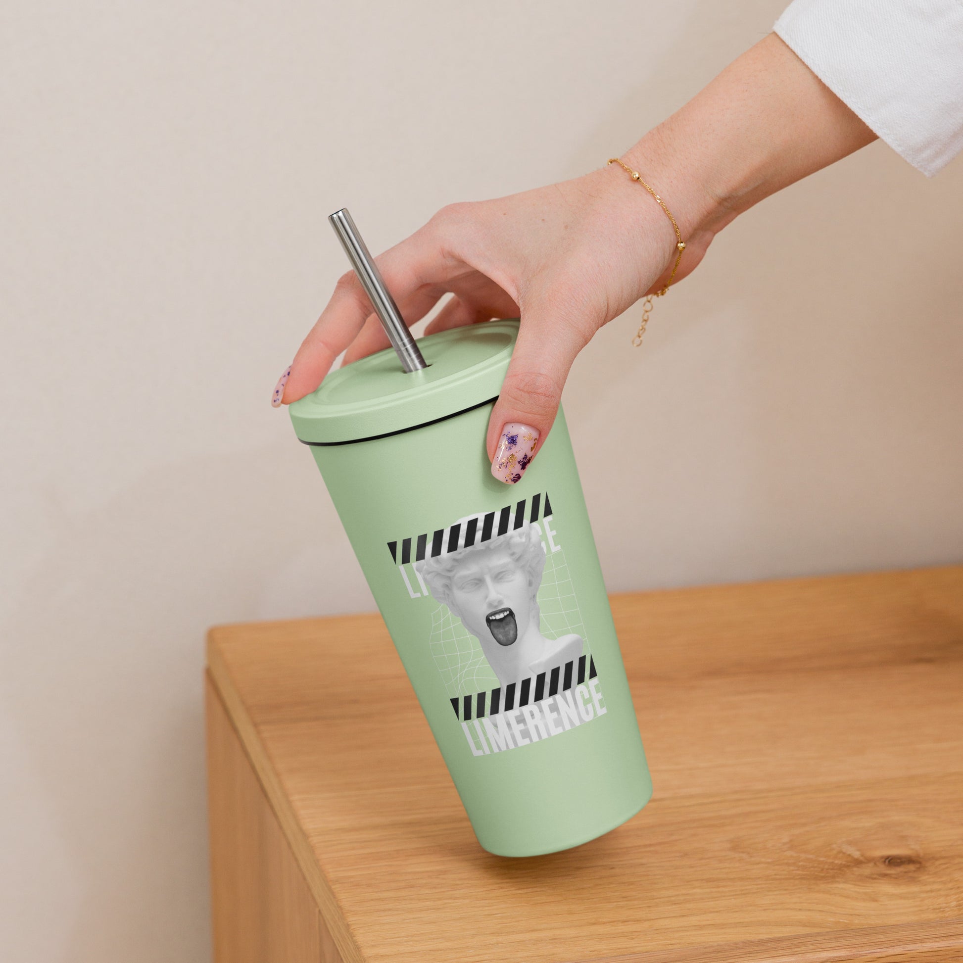 Limerence Insulated Tumbler With A Straw - FLAKOUT