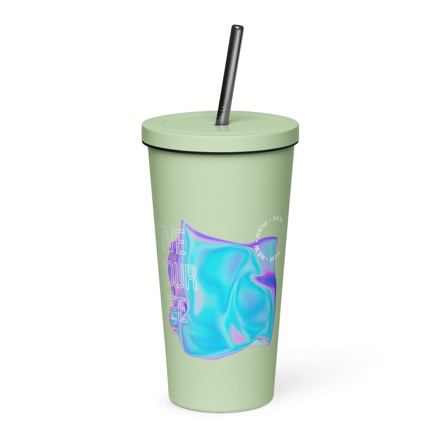 Vivid Existence Live Your Life Insulated Tumbler With A Straw - FLAKOUT