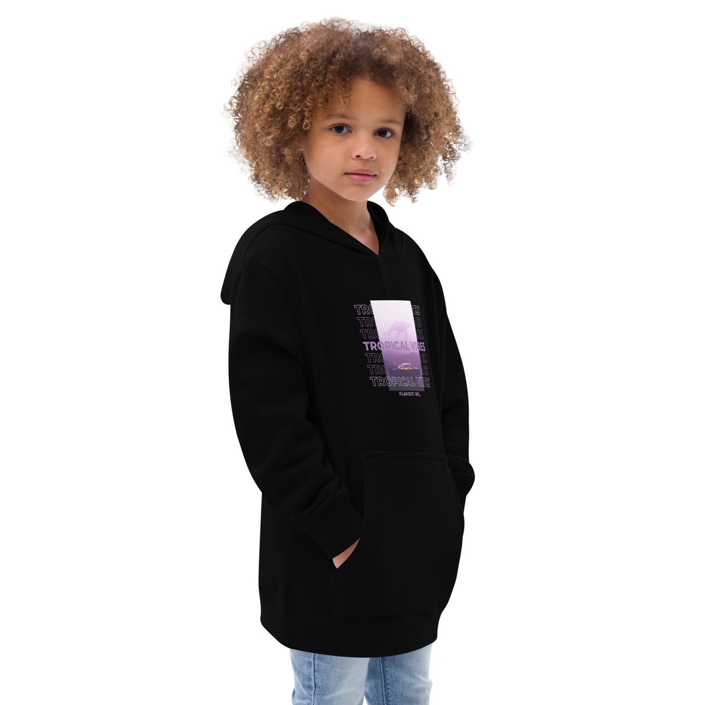 Tropical Vibes Odyssey Kid's Fleece Hoodie - FLAKOUT