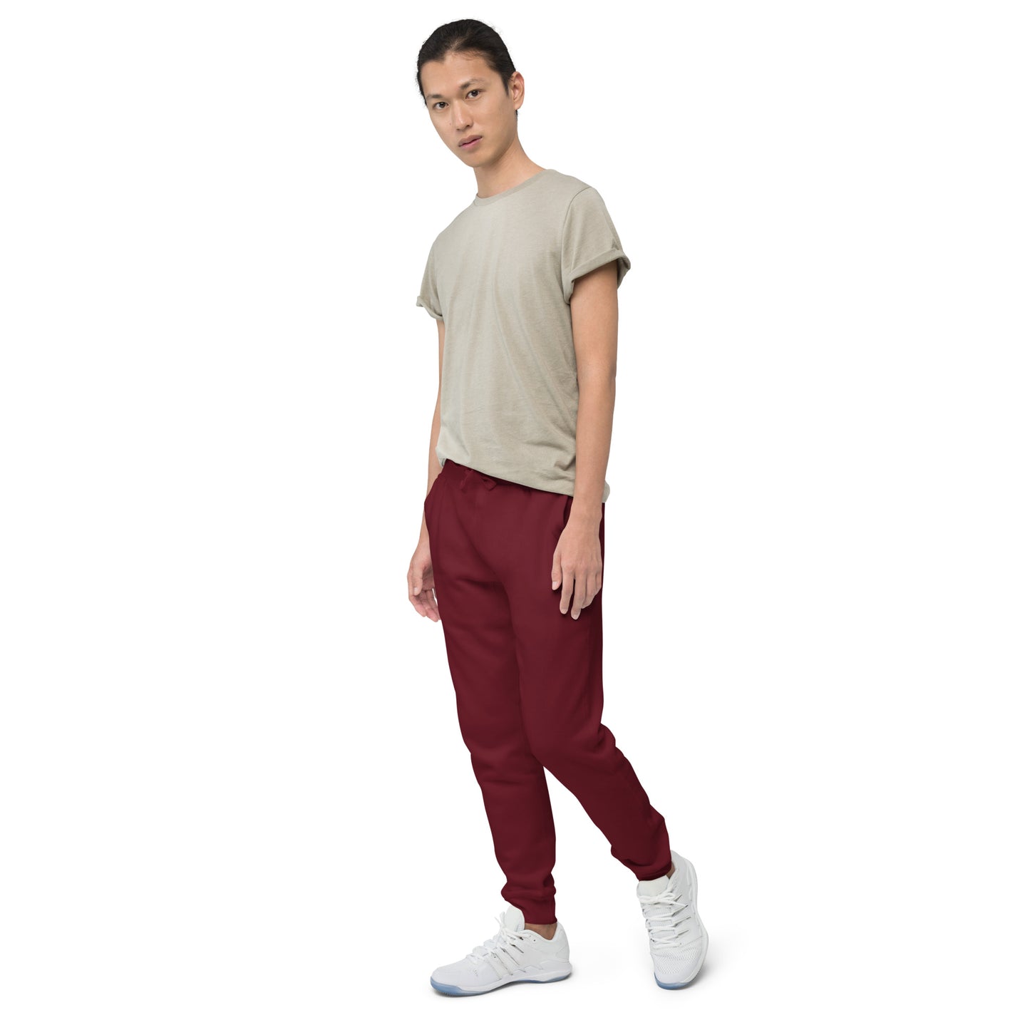 FLAKOUT Logo Back Leg Unisex Fleece Sweatpants - Maroon - FLAKOUT