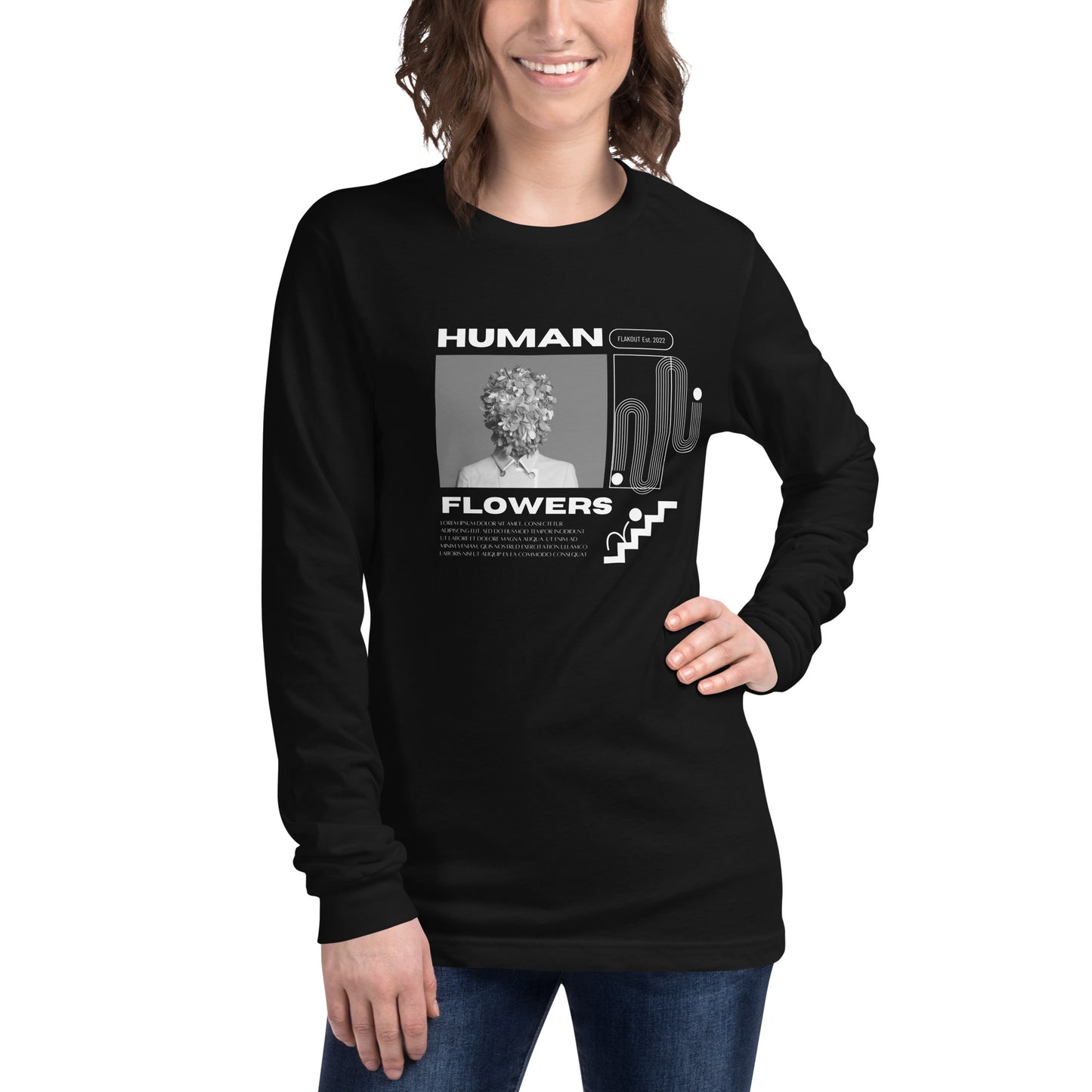 Human Flowers Floral Blooming Long Sleeve Tee - FLAKOUT