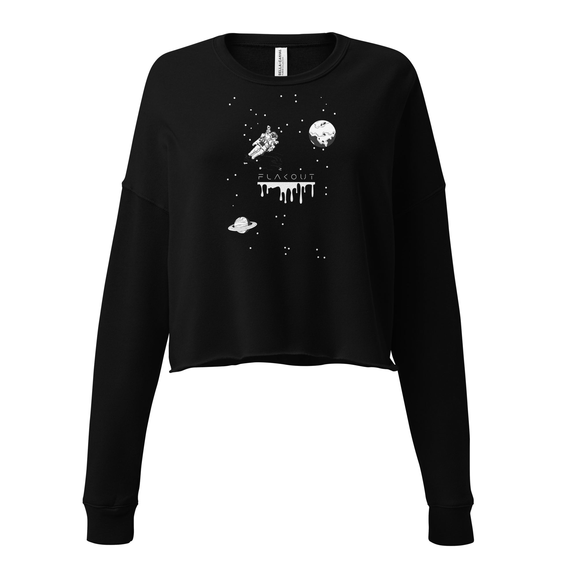 Astronaut Women's Crop Sweatshirt - Black - FLAKOUT