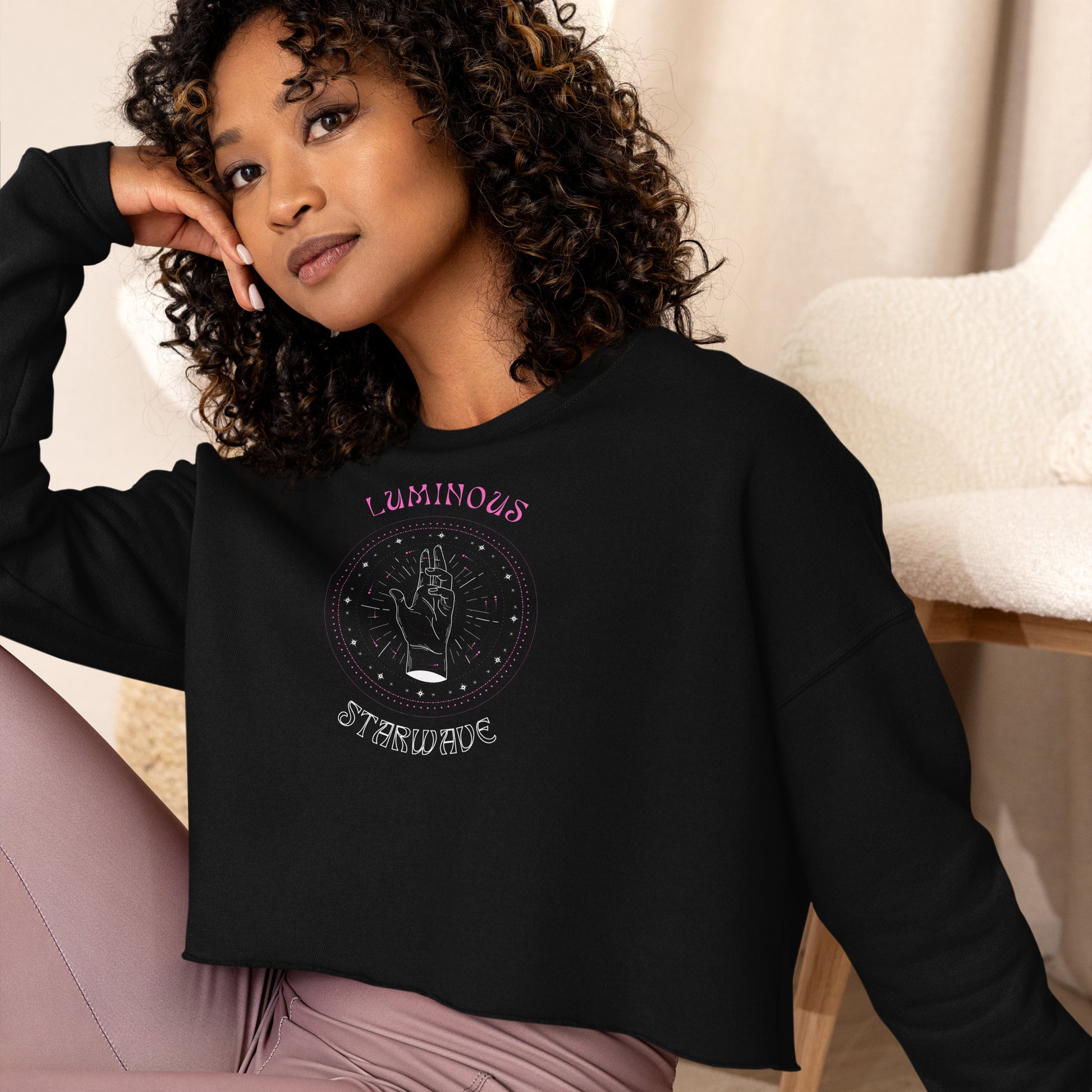 Luminous Starwave Women's Crop Sweatshirt - FLAKOUT