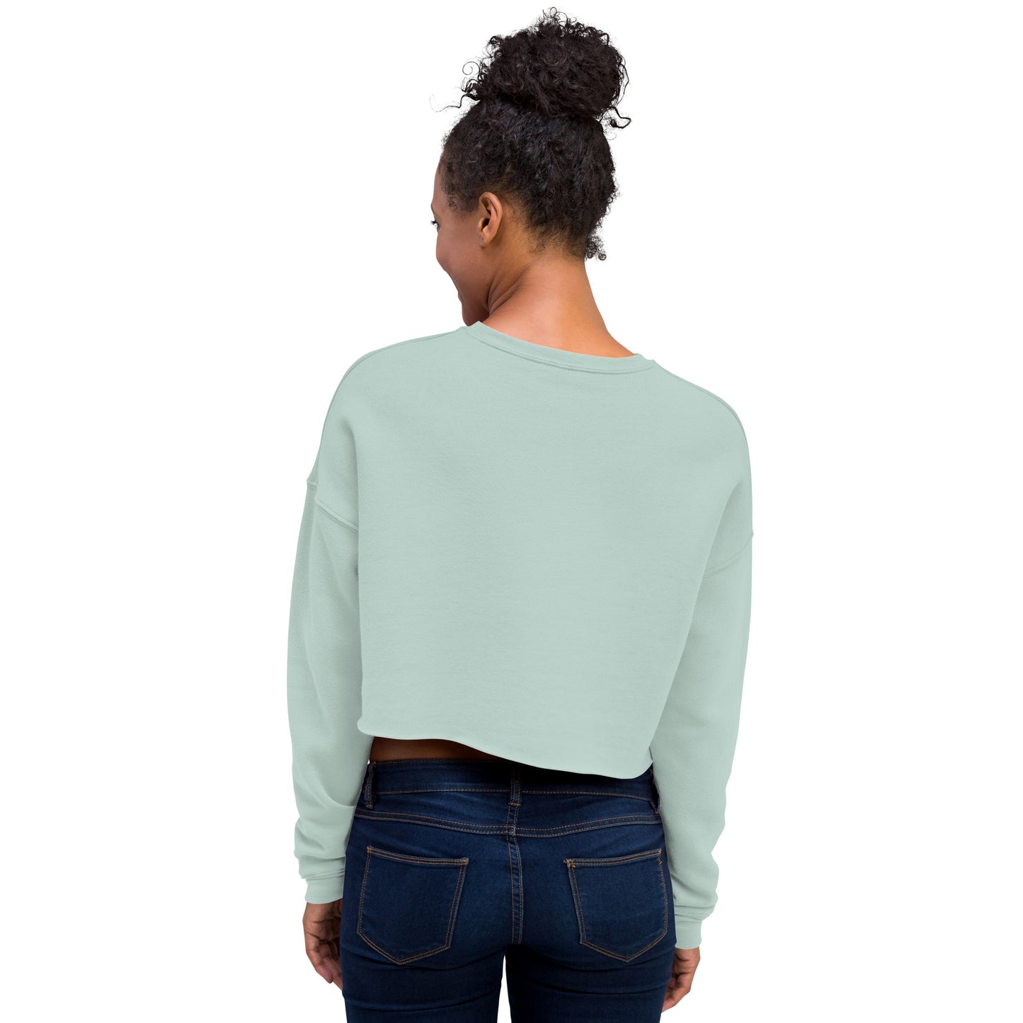 Astronaut Women's Crop Sweatshirt - Dusty Blue - FLAKOUT