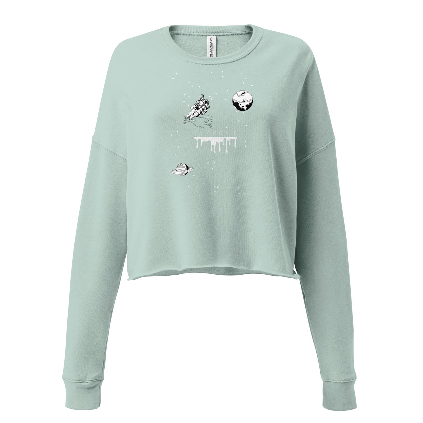 Astronaut Women's Crop Sweatshirt - Dusty Blue - FLAKOUT