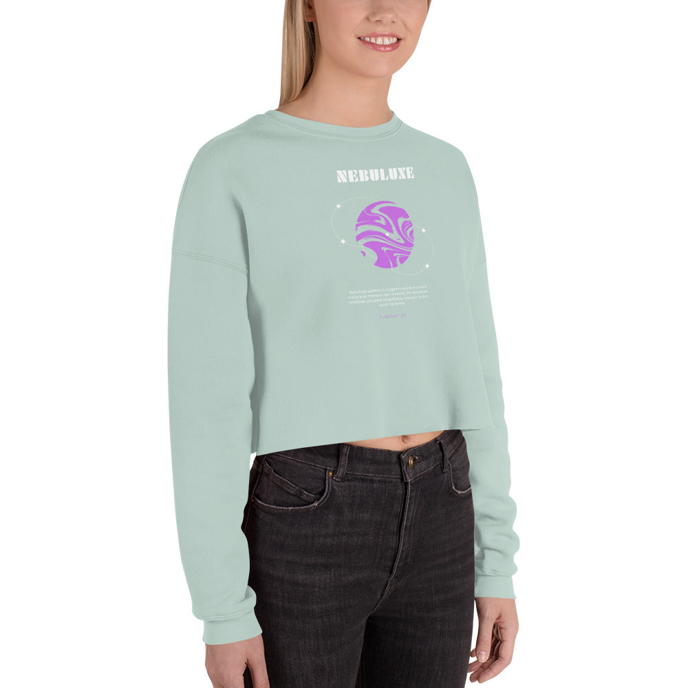 Nebuluxe Brilliance Women's Crop Sweatshirt - Dusty Blue - FLAKOUT