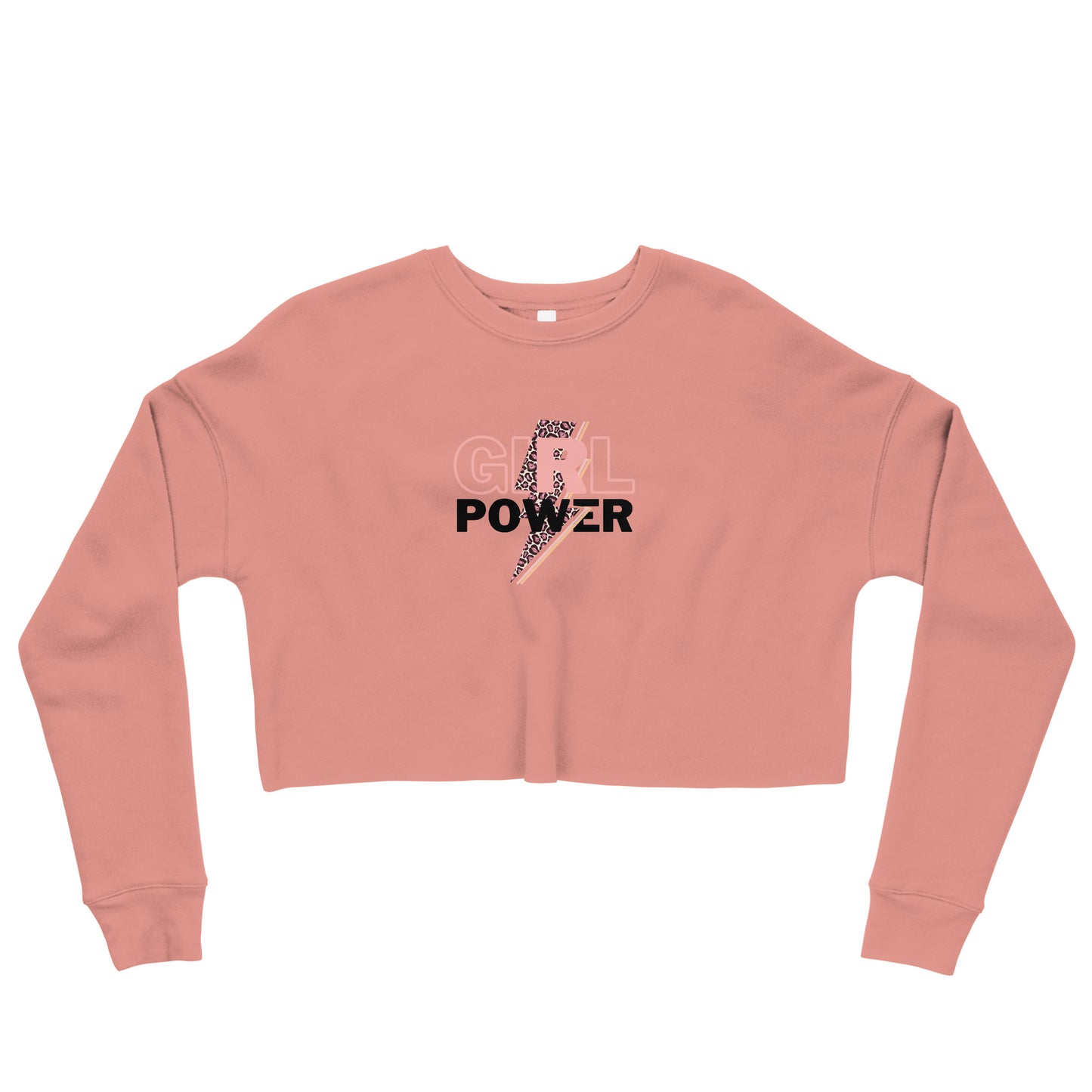 Queenly Girl Power Rebellion Women's Crop Sweatshirt - Mauve - FLAKOUT