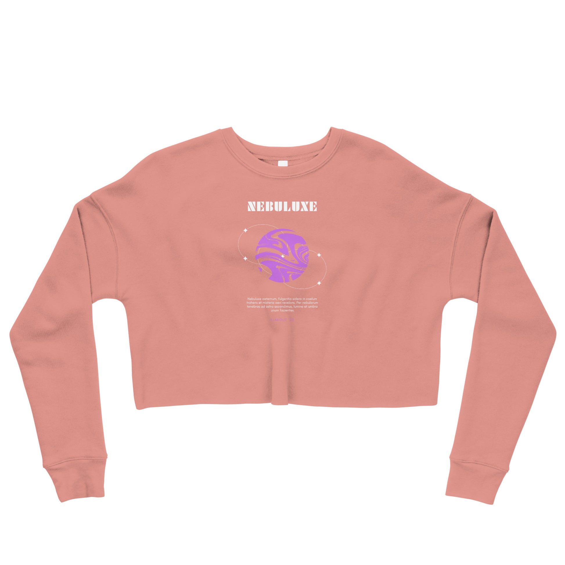 Nebuluxe Brilliance Women's Crop Sweatshirt - Mauve - FLAKOUT