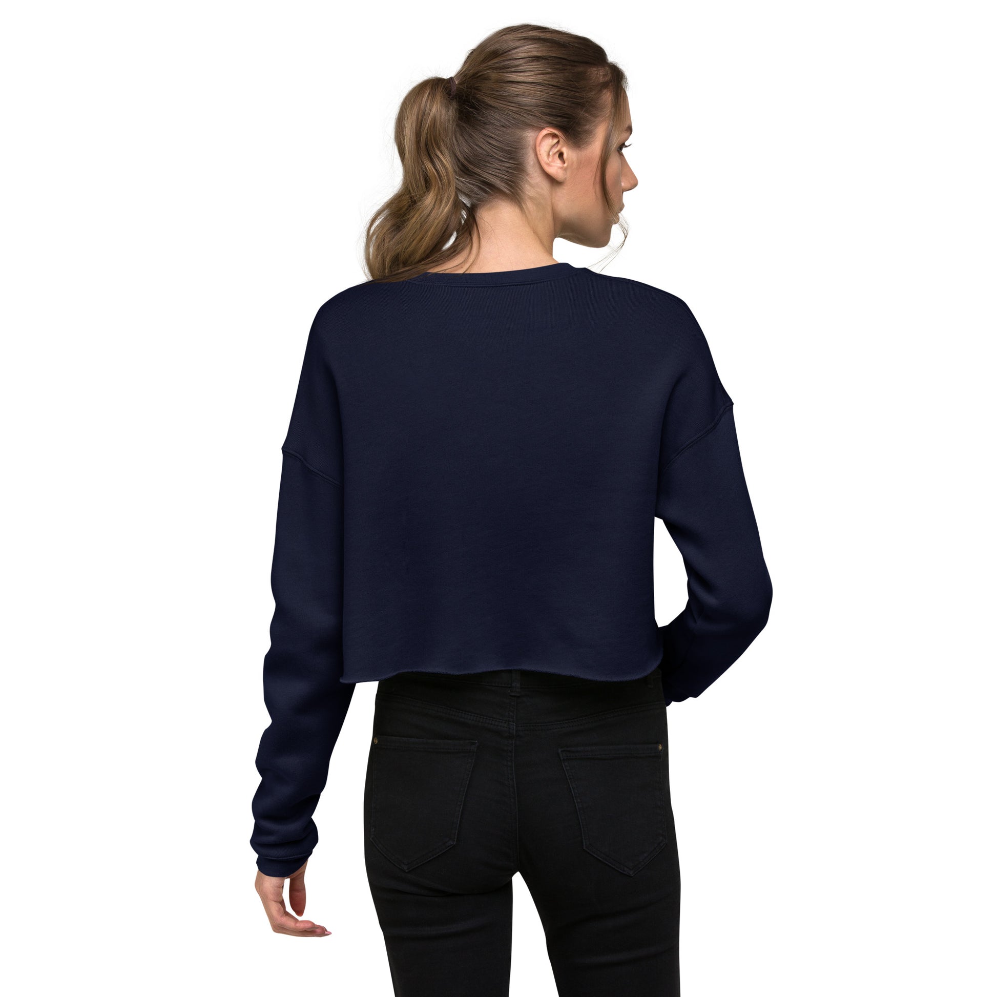 Nebuluxe Brilliance Women's Crop Sweatshirt - Navy - FLAKOUT