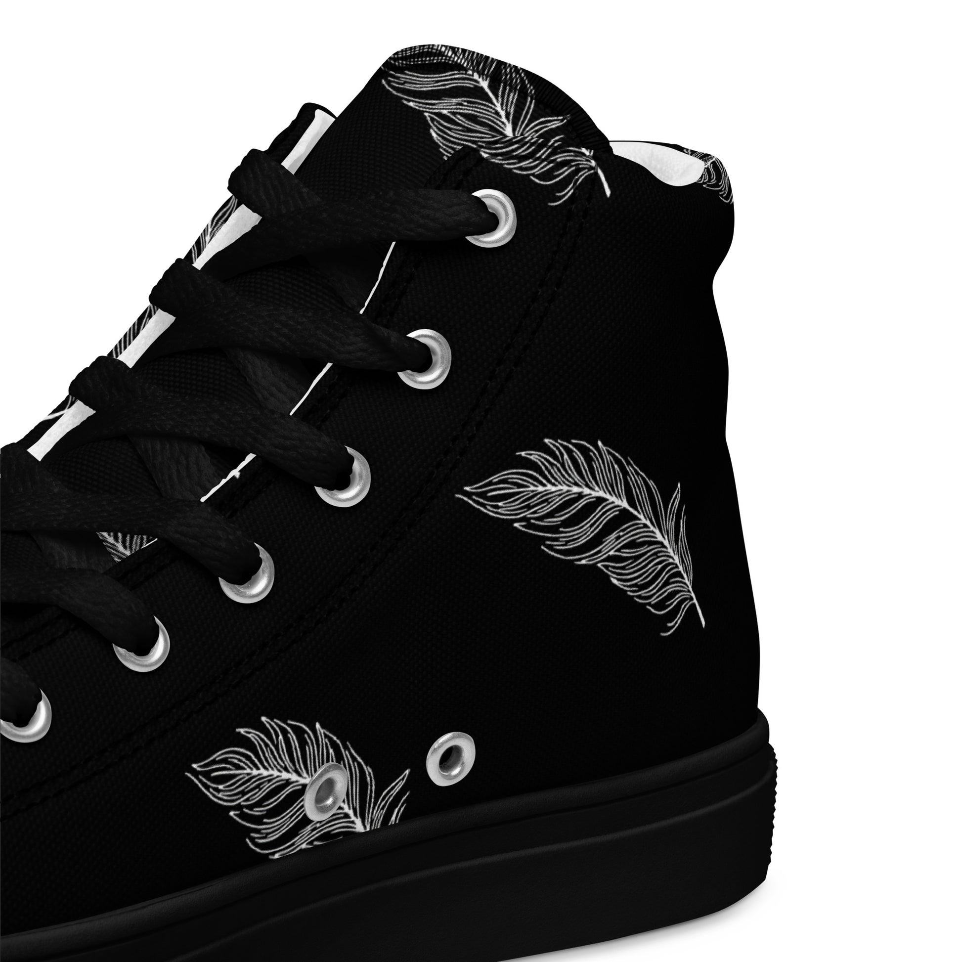 Ethereal Plumes Women's High Top Canvas Shoes - FLAKOUT