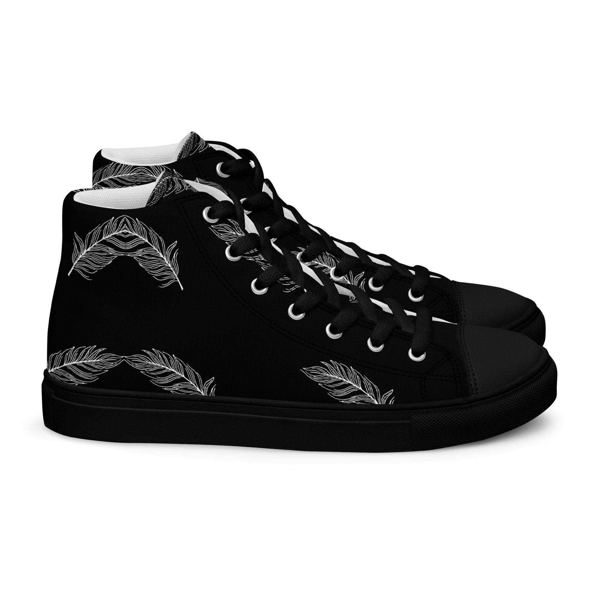 Ethereal Plumes Women's High Top Canvas Shoes - FLAKOUT