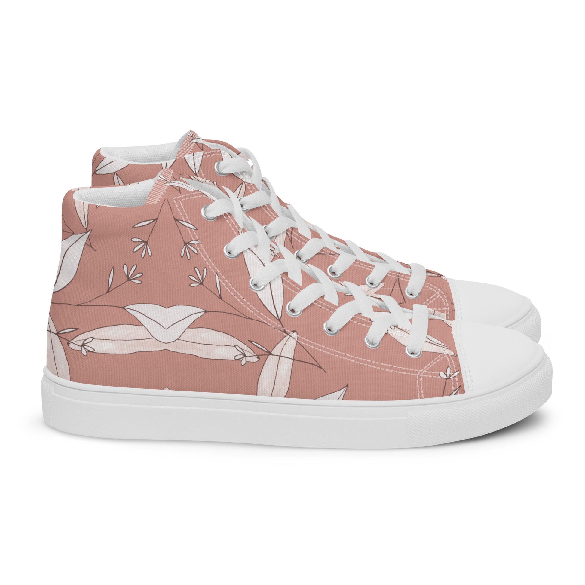 Feathered Finesse Women's High Top Canvas Shoes - FLAKOUT