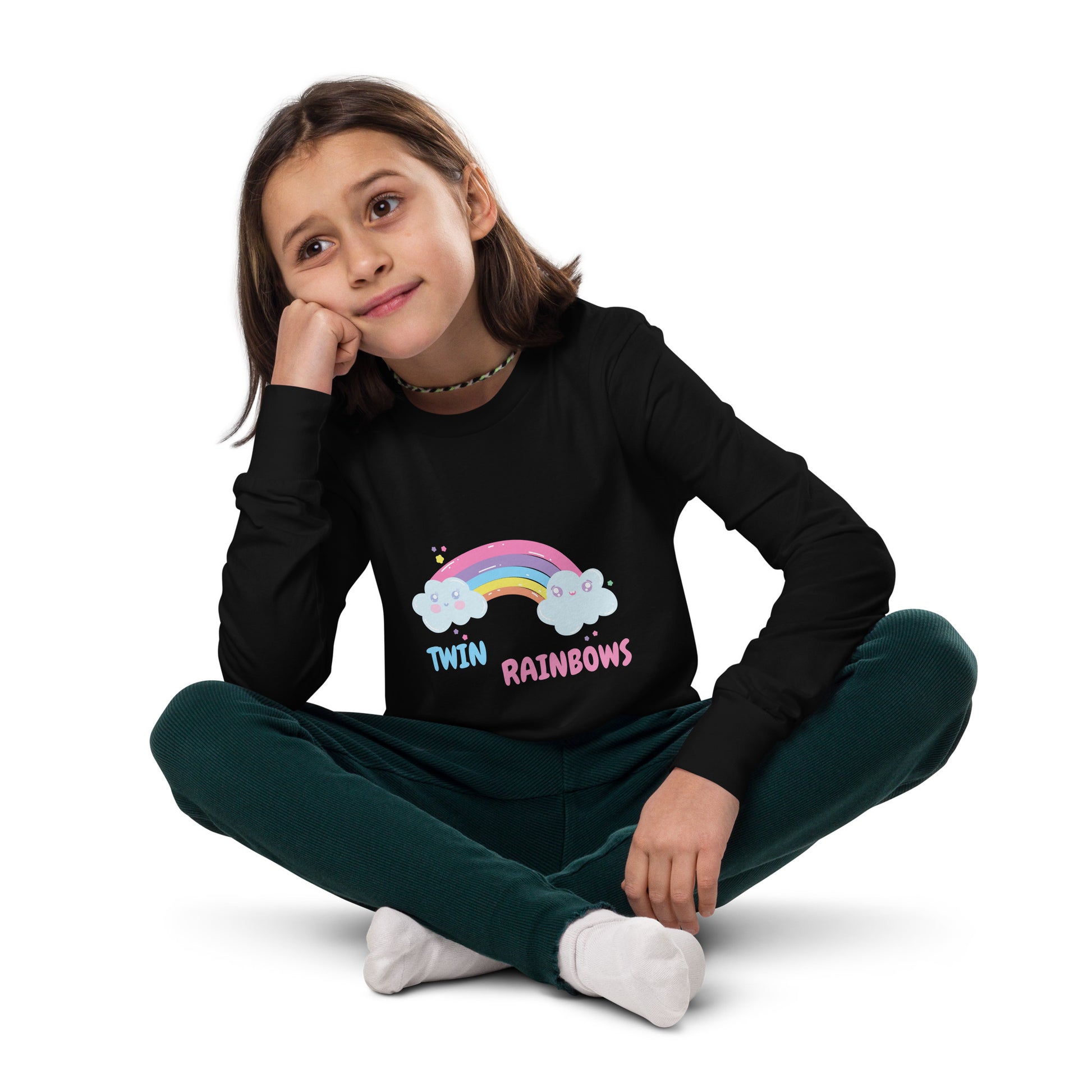 Twin Rainbows Girl's Long Sleeve Tee - FLAKOUT