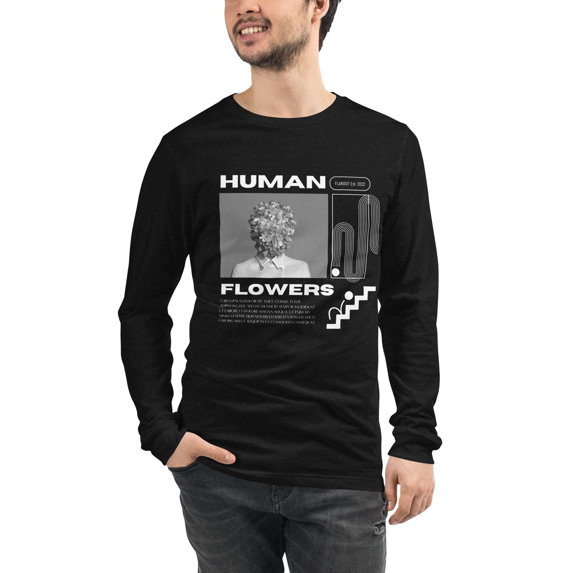 Human Flowers Floral Blooming Long Sleeve Tee - FLAKOUT