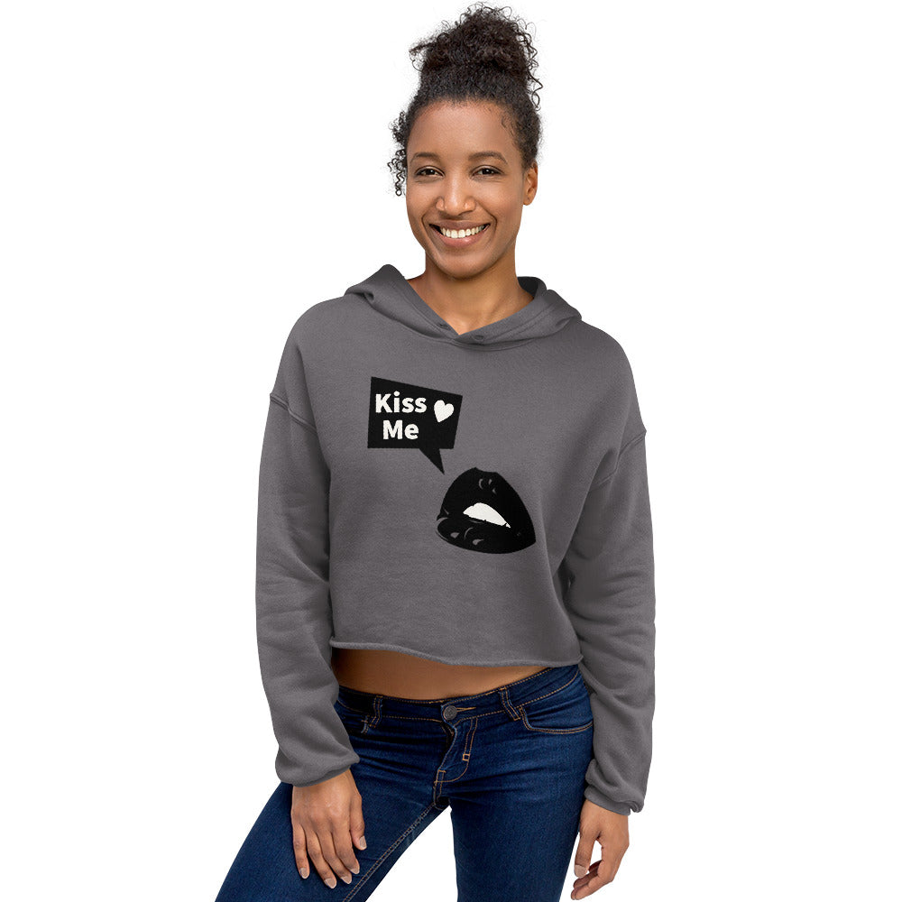 Sweet Talker Kiss Me Women's Crop Hoodie - FLAKOUT